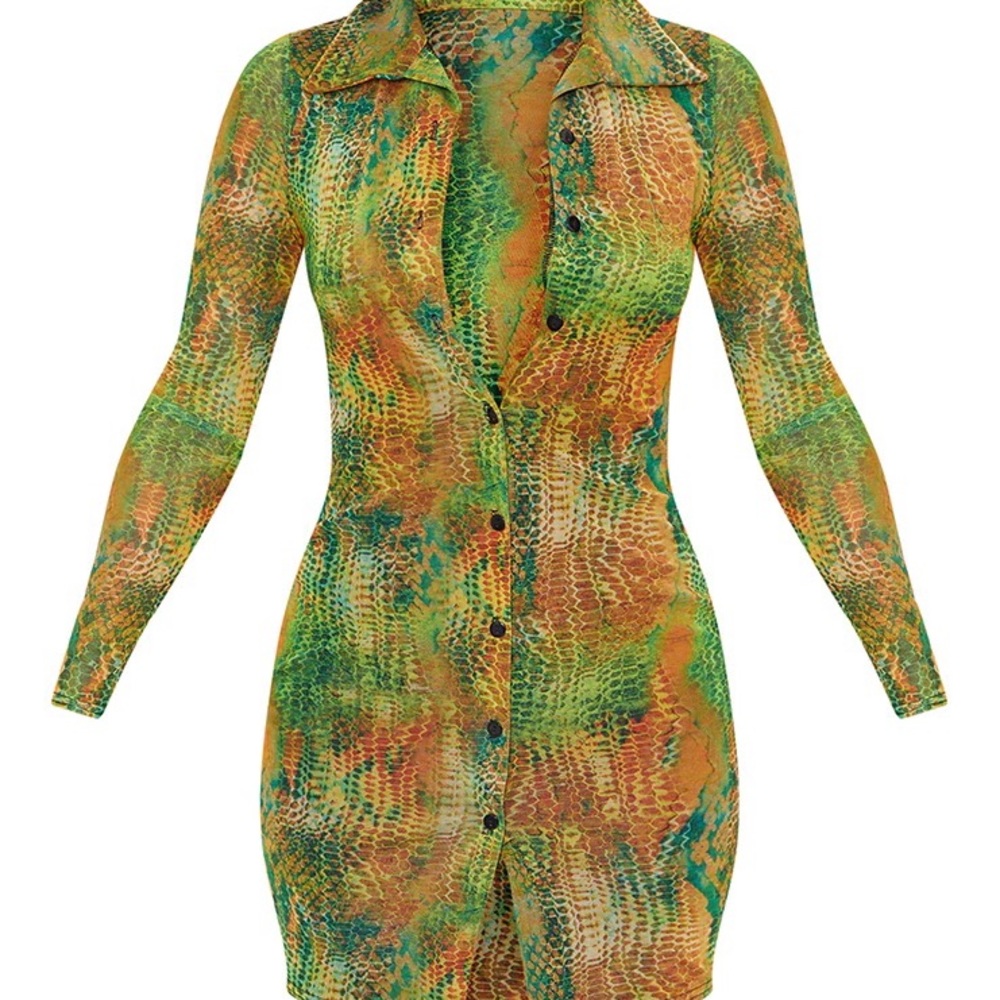multi colored buttoned up dress.